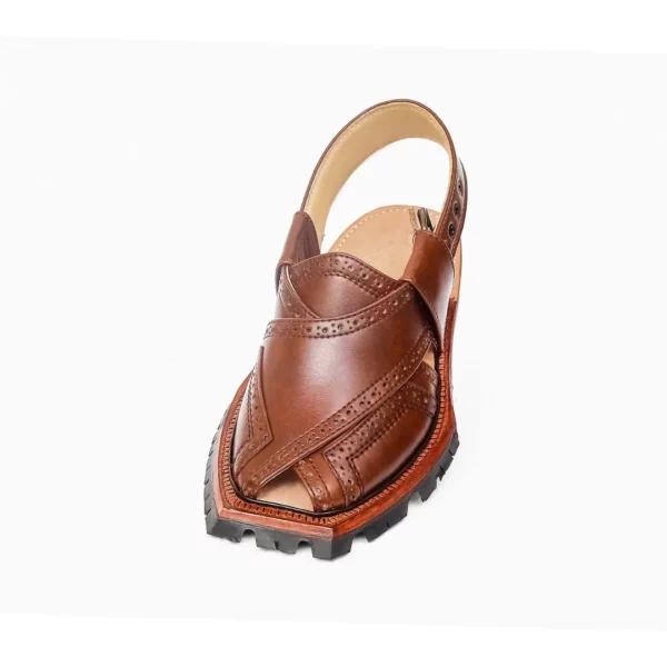 Norozi Chappal Brown Peshawari Chappal Double Sole Multi Brown