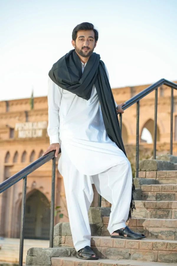 72 Wool Men Black Shawl