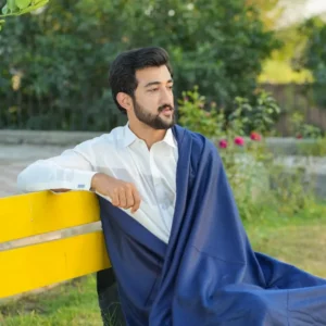 72 Wool Men Blue Shawl